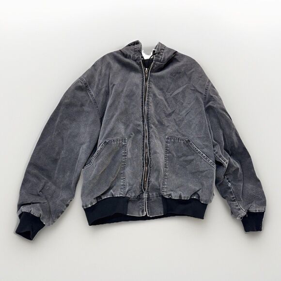 Walls Zero Zone Jacket Men's Large Canvas Utility Hooded Work Lined Distressed - Picture 1 of 11